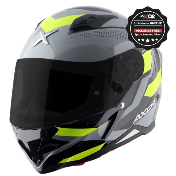 Axor Axor helmet sh890 full face - cornet gloss black neon yellow - large